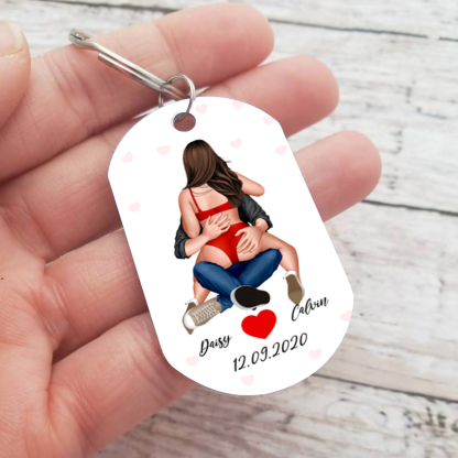 Porte-Clés 2 Prénoms Personnalisés avec Date Cadeau pour Couple Saint-Valentin | Jessemade