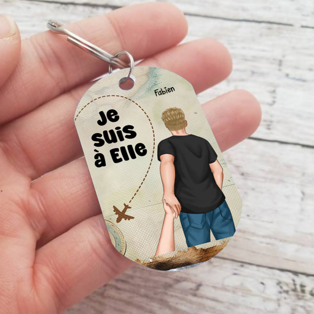 Porte-Clés Personnalisés avec 2 Prénoms Porte-Clés Personnalisables pour Couple | Jessemade