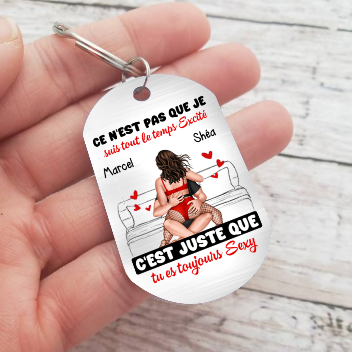 Porte-clés 2 Prénoms Personnalisés avec Illustrations Porte-Clés Personnaliables Pour Couple | Jessemade