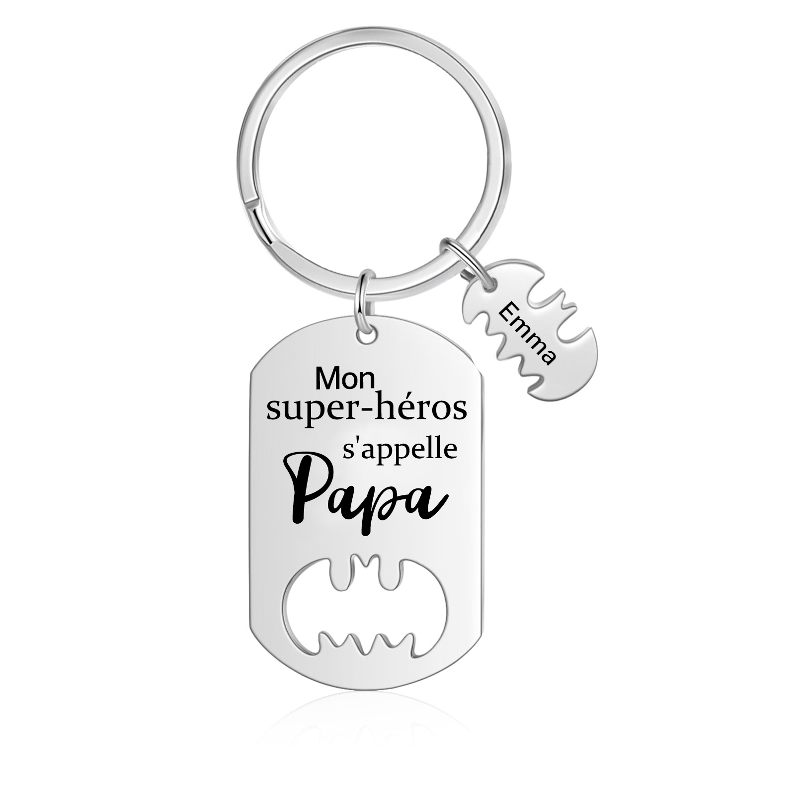 À Mon Papa - 1-5 Noms Porte-Clés Personnalisés Le super héros s'appelle Papa