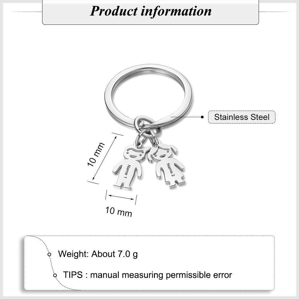 Porte-Clés Personnalisé Avec 2 Breloques Enfants