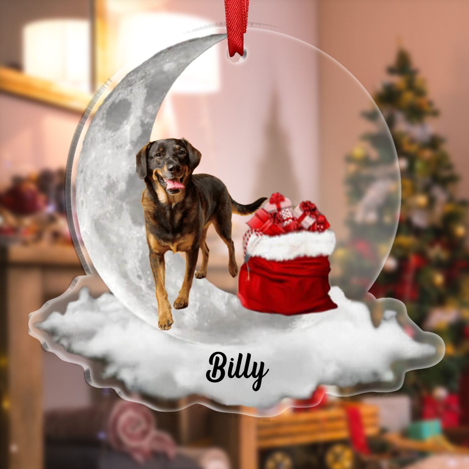 Décoration Sapin Noël  en Acrylique avec Photo Personnalisée