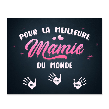 À ma Mamie - Cadre en Bois Arbre 1-6 Prénoms Personnalisés