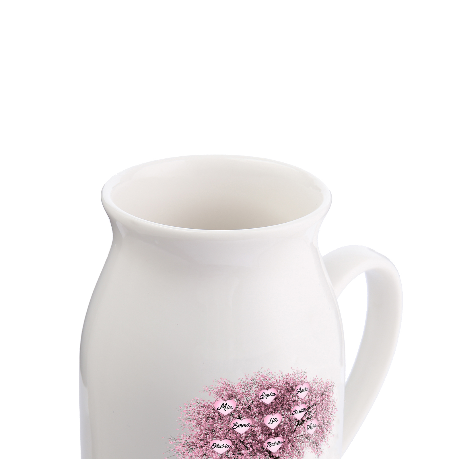 Vase à Fleurs Arbre 9 Prénoms Personnalisés avec 2 Textes Décoration de la Maison