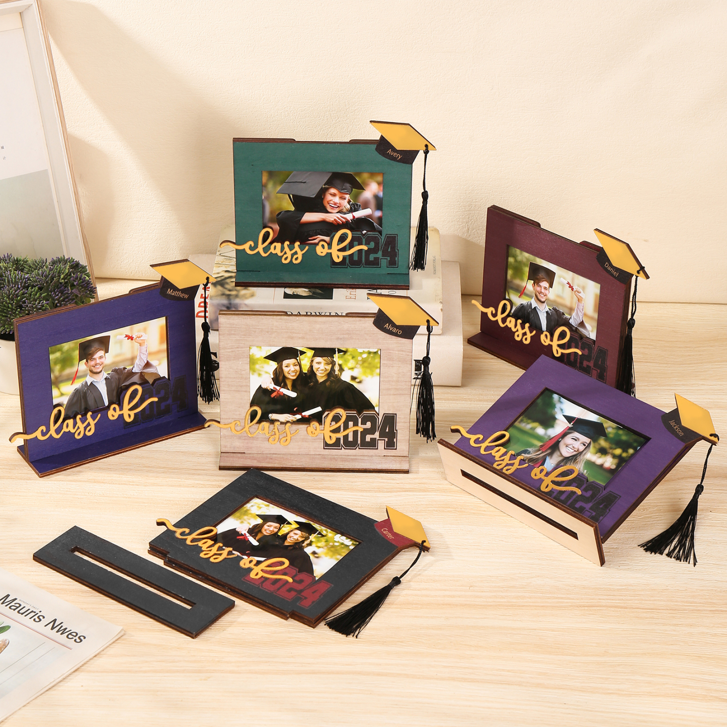 Cadre Photo Diplômé Prénom et Photo Personnalisés Décoration en bois Cadeau de Graduation