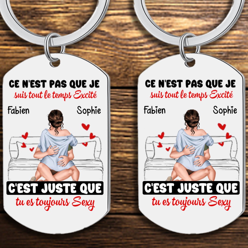 Porte-clés 2 Prénoms Personnalisés avec Illustrations Porte-Clés Personnaliables Pour Couple | Jessemade