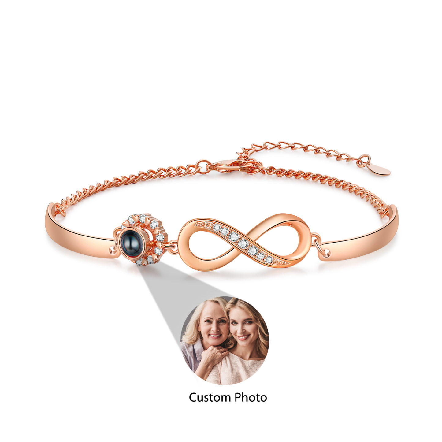 À Ma Marraine Bracelet Infini de Projection Photo Personnalisée Bracelet Femmes | Jessemade