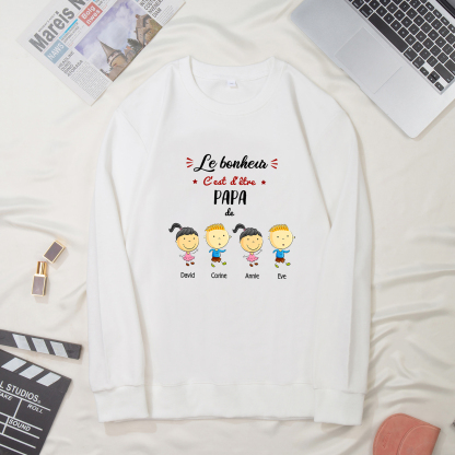 Sweat-Shirt 4 Enfants 4 Prénoms Personnalisés avec Texte