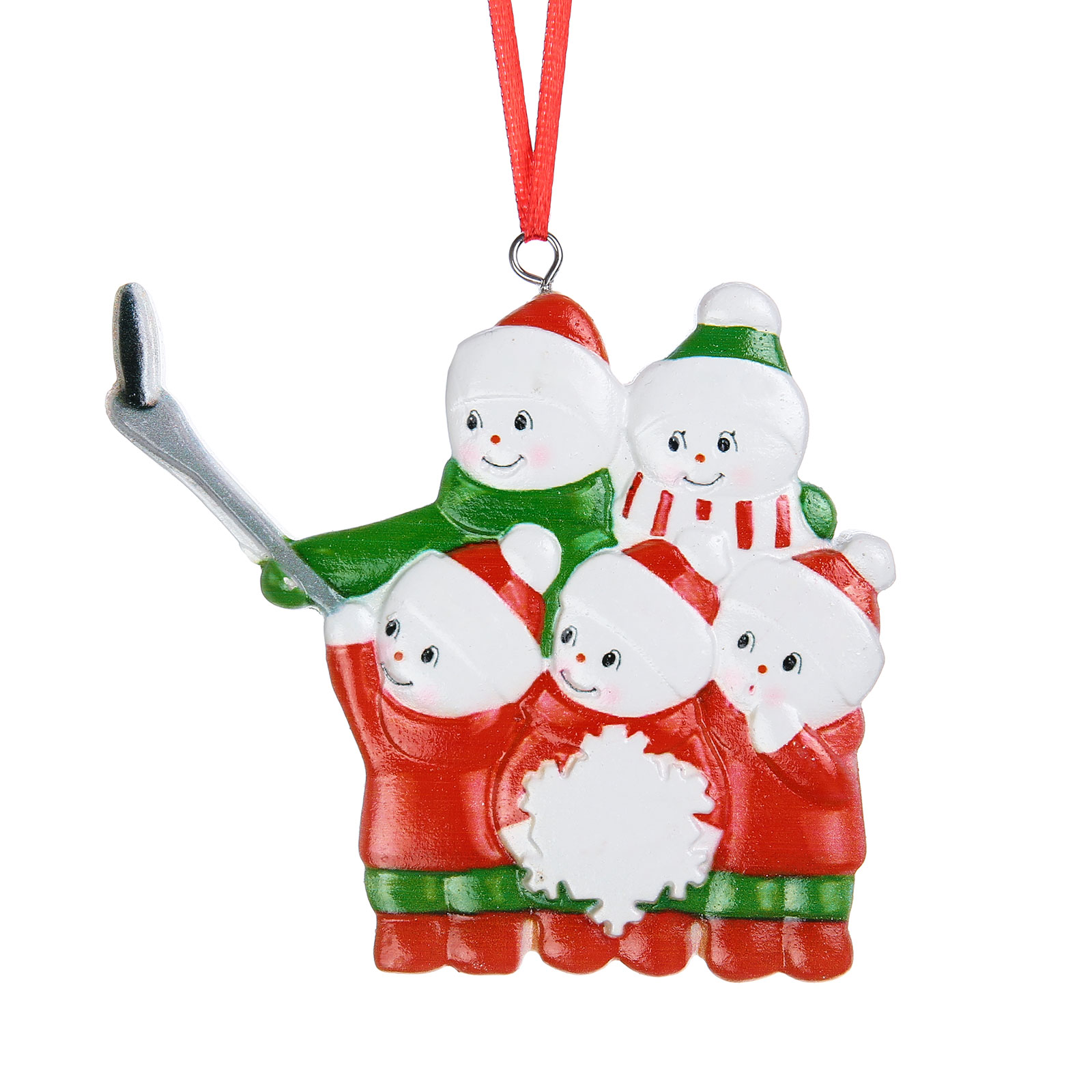 Ornements de Noël en Résine Bonhomme de Neige 5 Prénoms Personnalisés avec Année