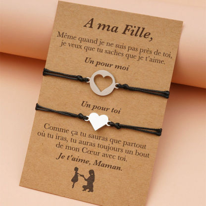 À Ma Fille-Bracelets Coeur Cadeau Rentrée Scolaire｜Jessemade