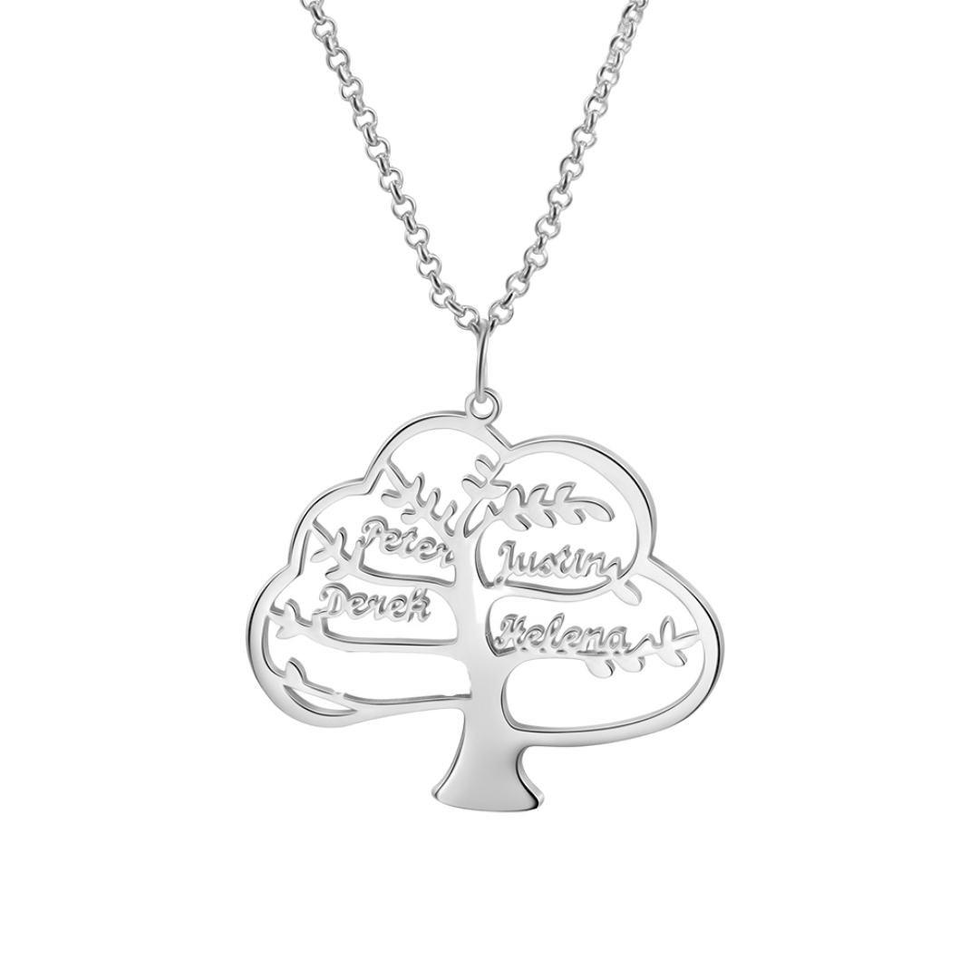 Collier Arbre de vie Arbre généalogique 4 prenoms personnalisés