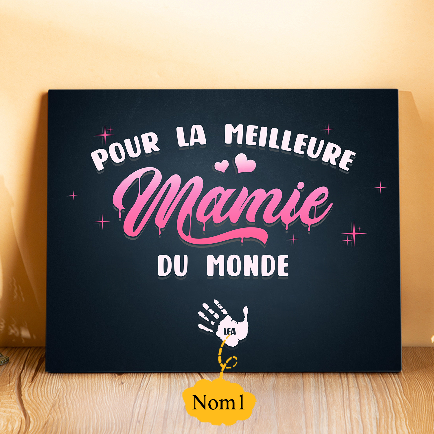 À ma Mamie - Cadre en Bois Arbre 1-6 Prénoms Personnalisés