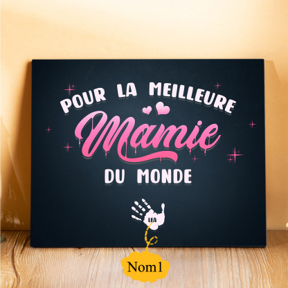 À ma Mamie - Cadre en Bois Arbre 1-6 Prénoms Personnalisés