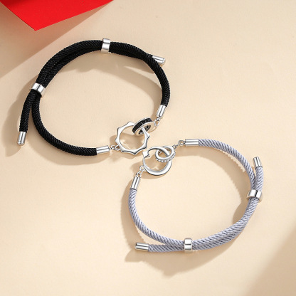 2PCS Bracelets Soleil et Lune Bracelet en Commun pour Couple｜Jessemade