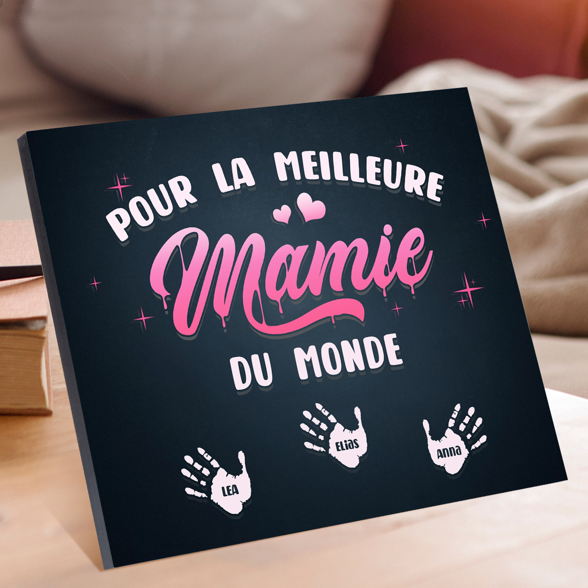 À ma Mamie - Cadre en Bois Arbre 1-6 Prénoms Personnalisés