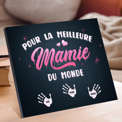 À ma Mamie - Cadre en Bois Arbre 1-6 Prénoms Personnalisés