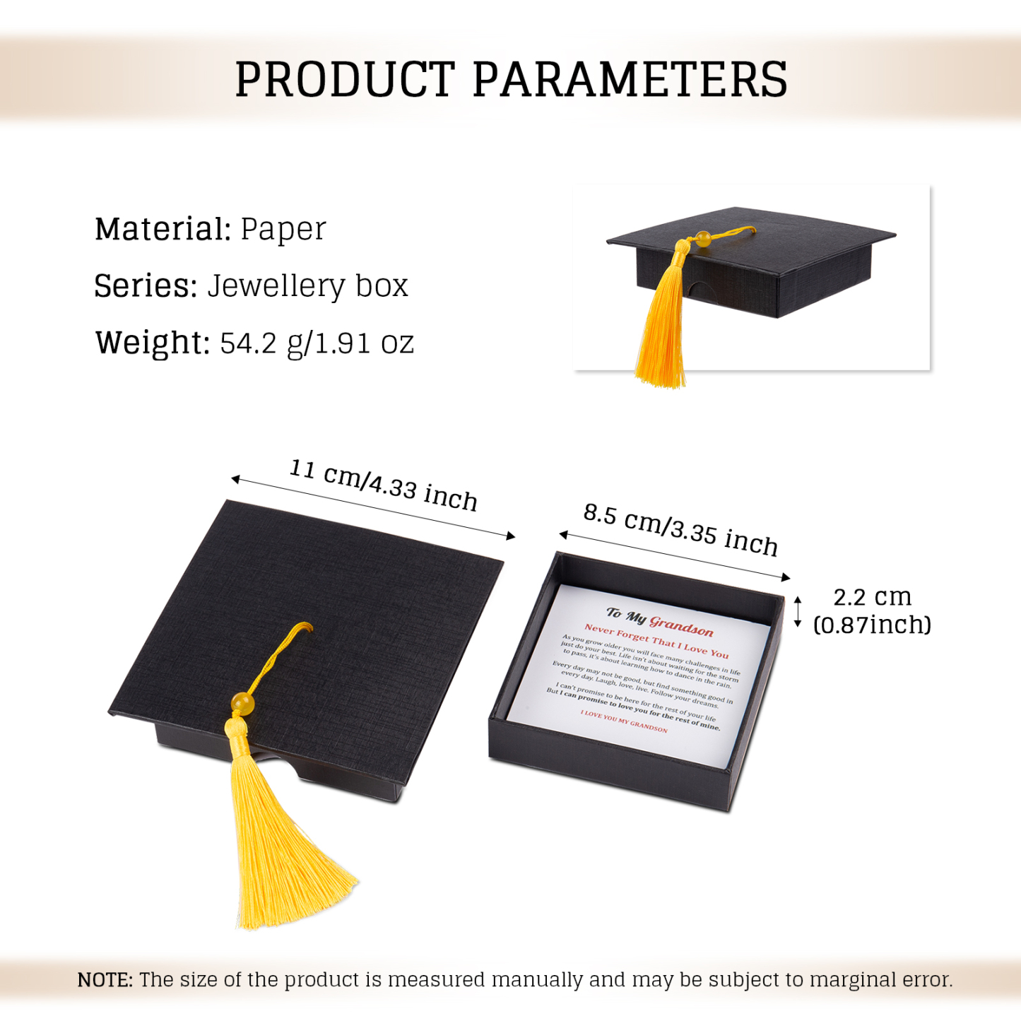 Carte Diplômé avec coffre cadeau Cadeau de Graduation