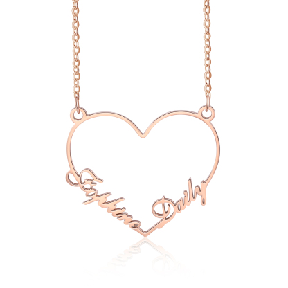 À ma meilleur amie - Collier Cœur 2 Prénom Personnalis