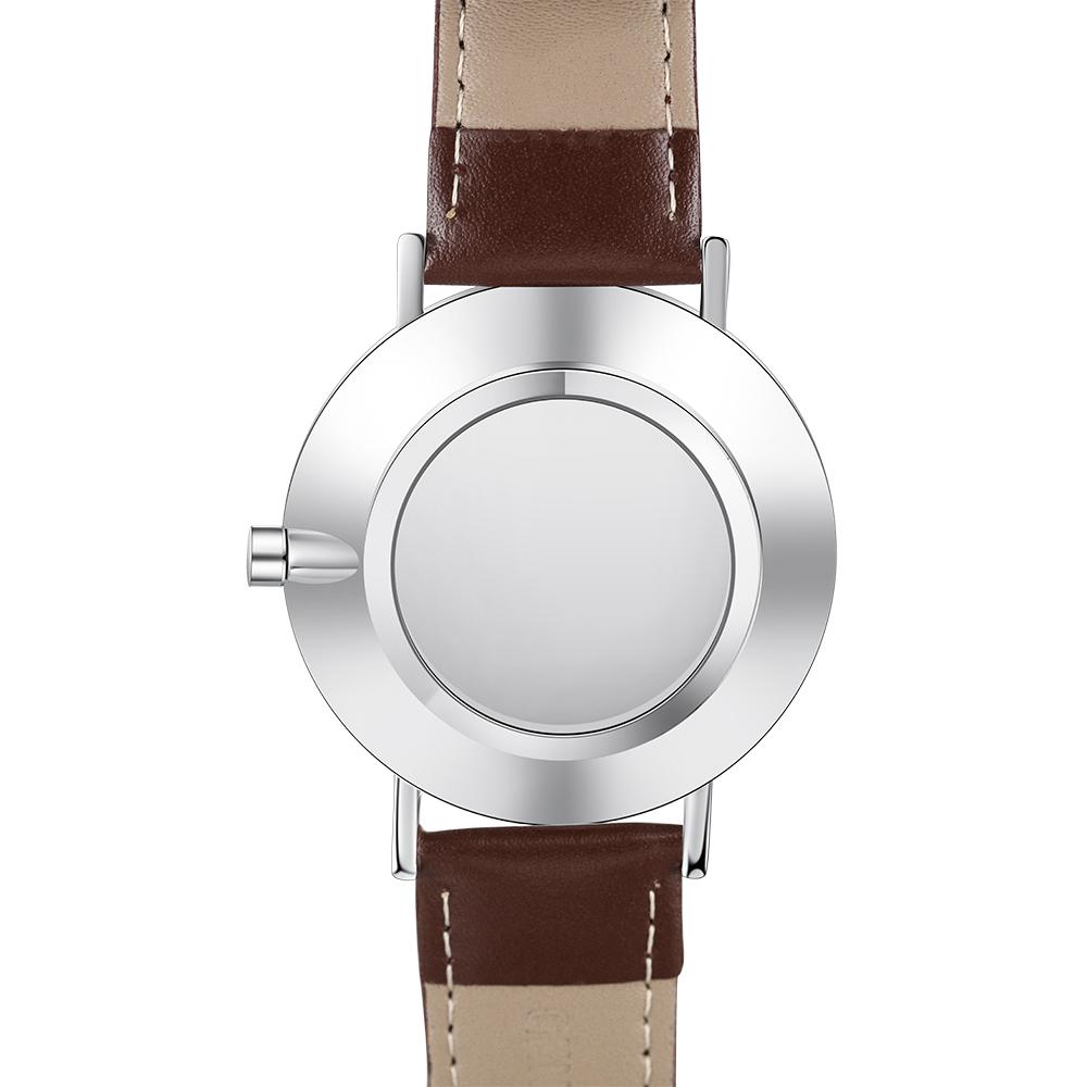 Montre Personnalisée Photo avec Gravure du prénom ou Message Bracelet en Cuir pour Homme