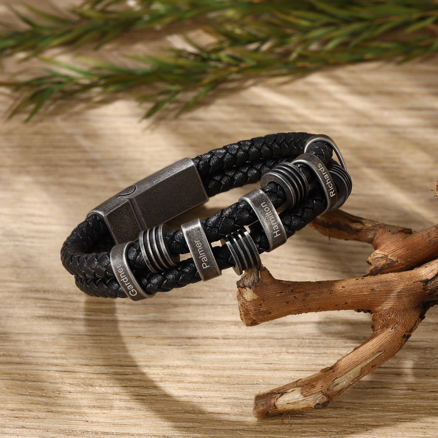 Bracelet Vintage 5 Prénoms Personnalisés Bracelet Homme