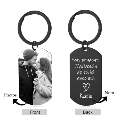 Porte-Clés Couple 1 Prénom et Photo Personnalisés | Jessemade