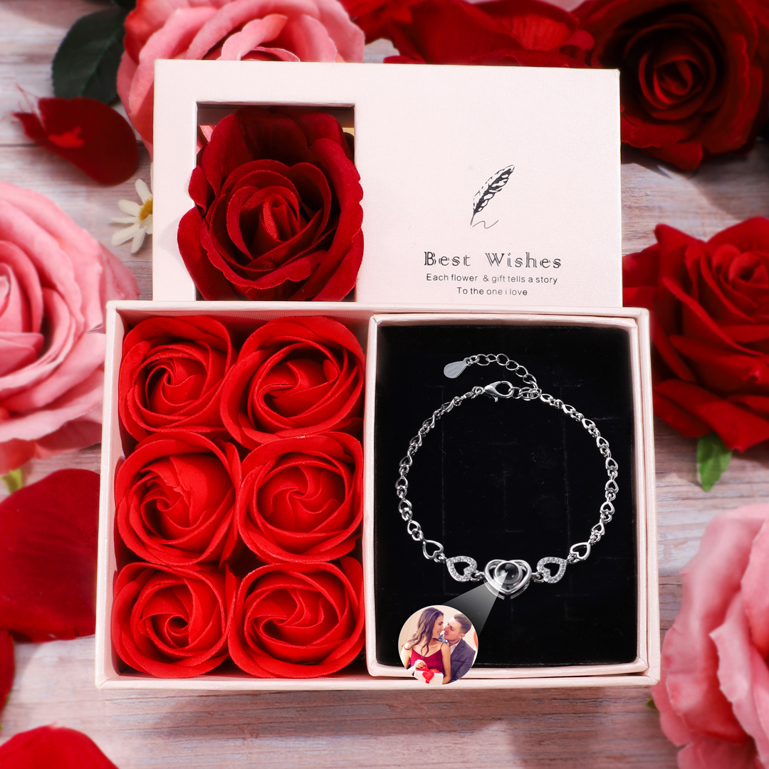 Jessemade FR Bracelet Projection de Pierre avec Photo Personnalisée pour Femme