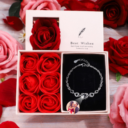 Jessemade FR Bracelet Projection de Pierre avec Photo Personnalisée pour Femme