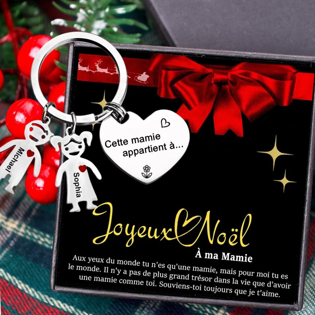 À Ma Mamie - 1-5 Noms Porte-Clés Personnalisés Avec Breloques Enfants