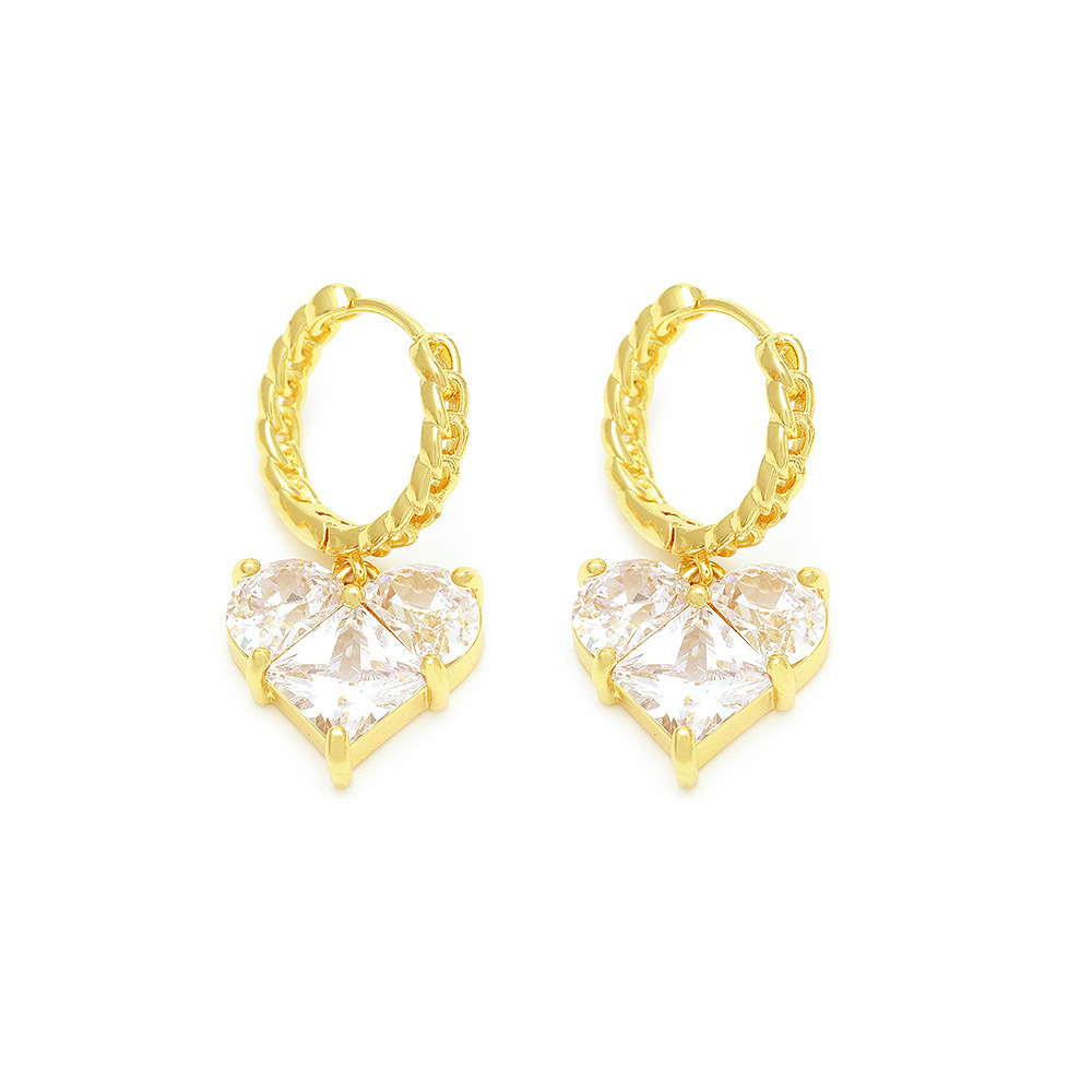 Boucles d'Oreilles Cœur et Perle pour Femmes