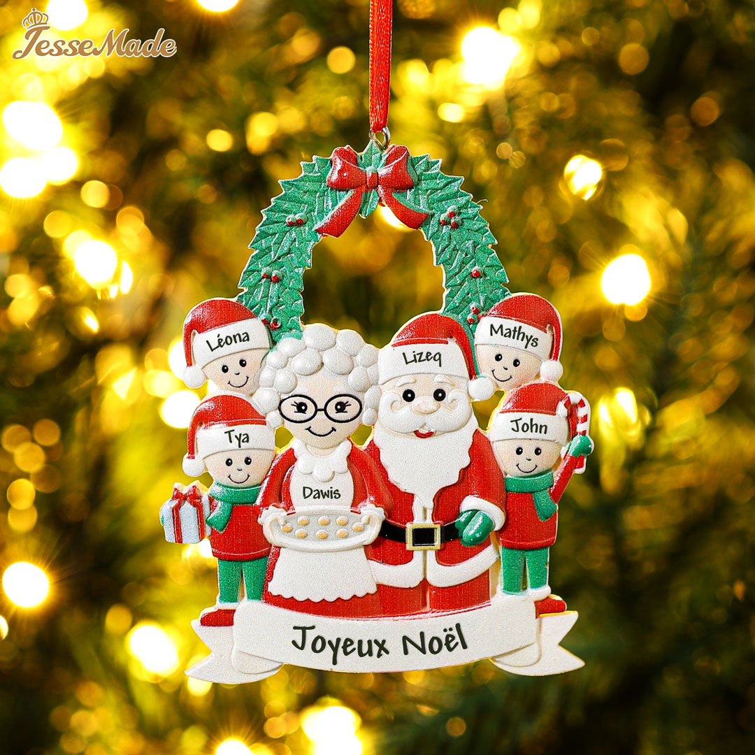 Décoration Sapin Noël Poupée 6 Prénoms Personnalisés et texte