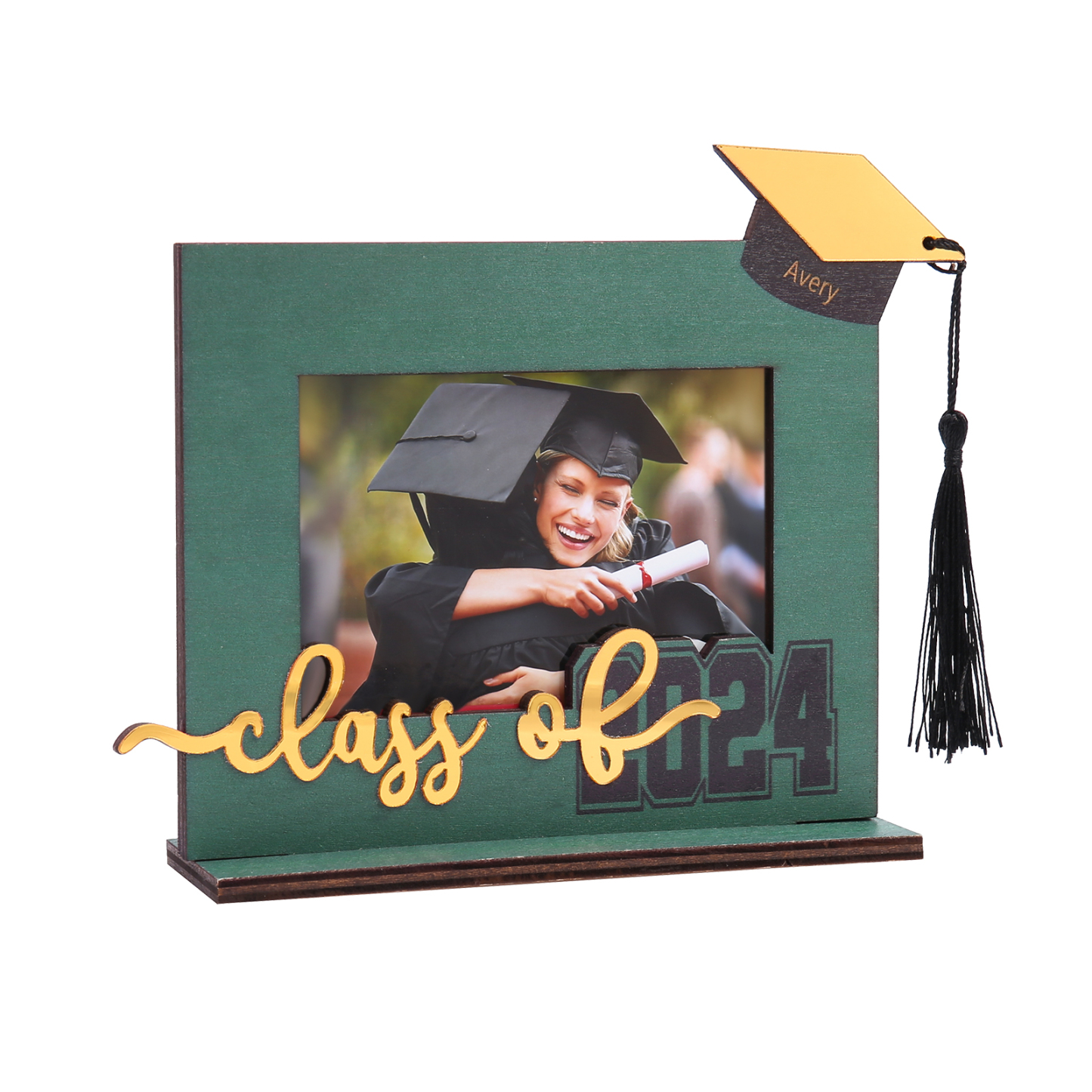 Cadre Photo Diplômé Prénom et Photo Personnalisés Décoration en bois Cadeau de Graduation