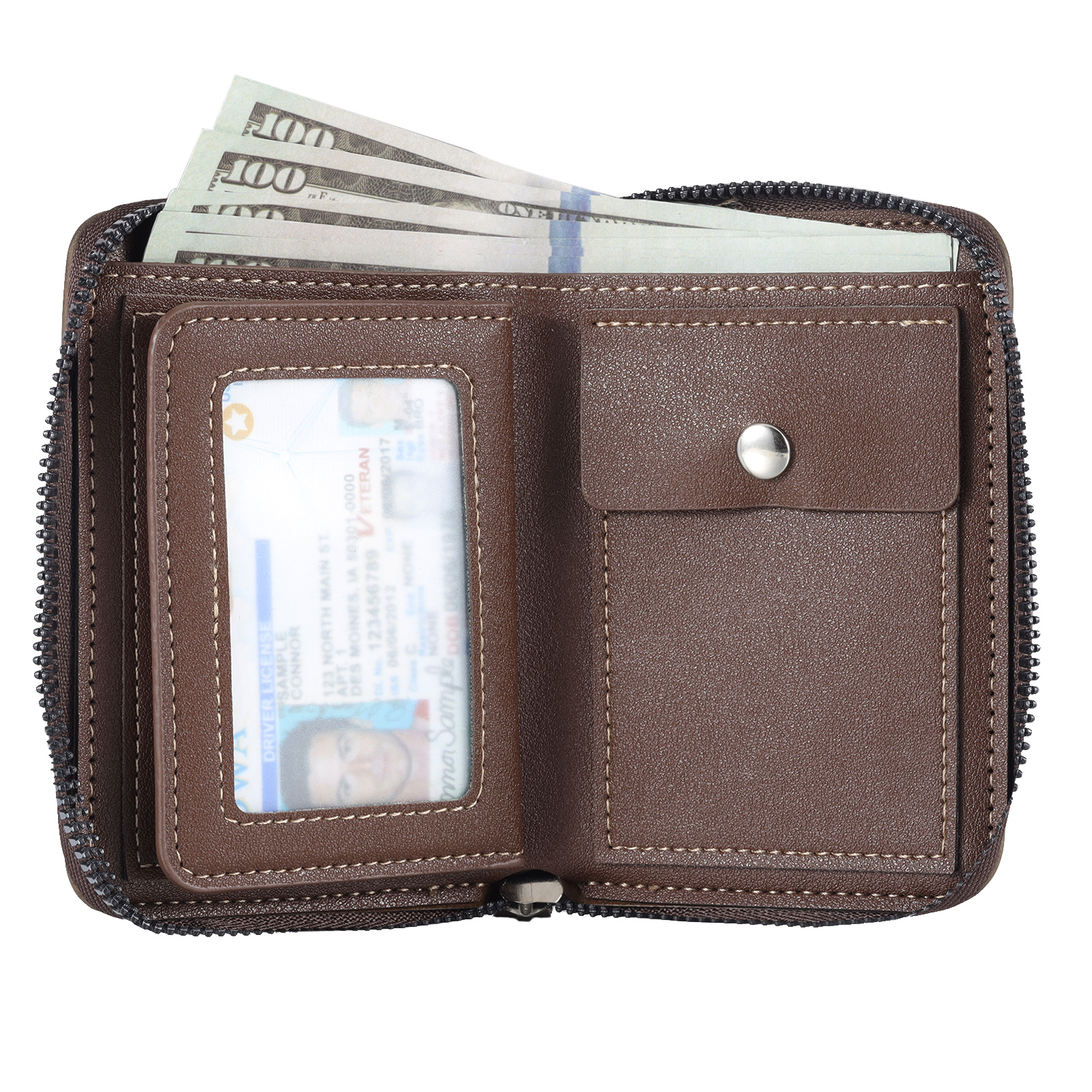 Portefeuille Classique 1 Prénom et Lettre Personnalisés avec Photo Porte-Monnaie Carte