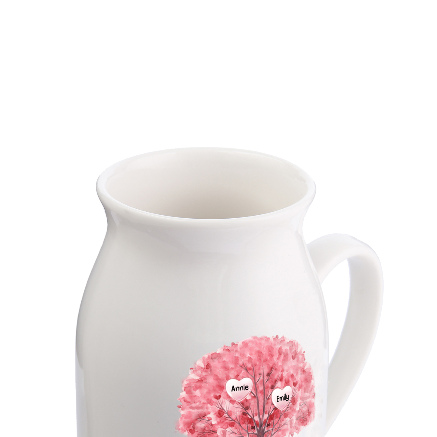 Vase à Fleurs Arbre 2 Prénoms Personnalisés avec Texte Décoration de la Maison