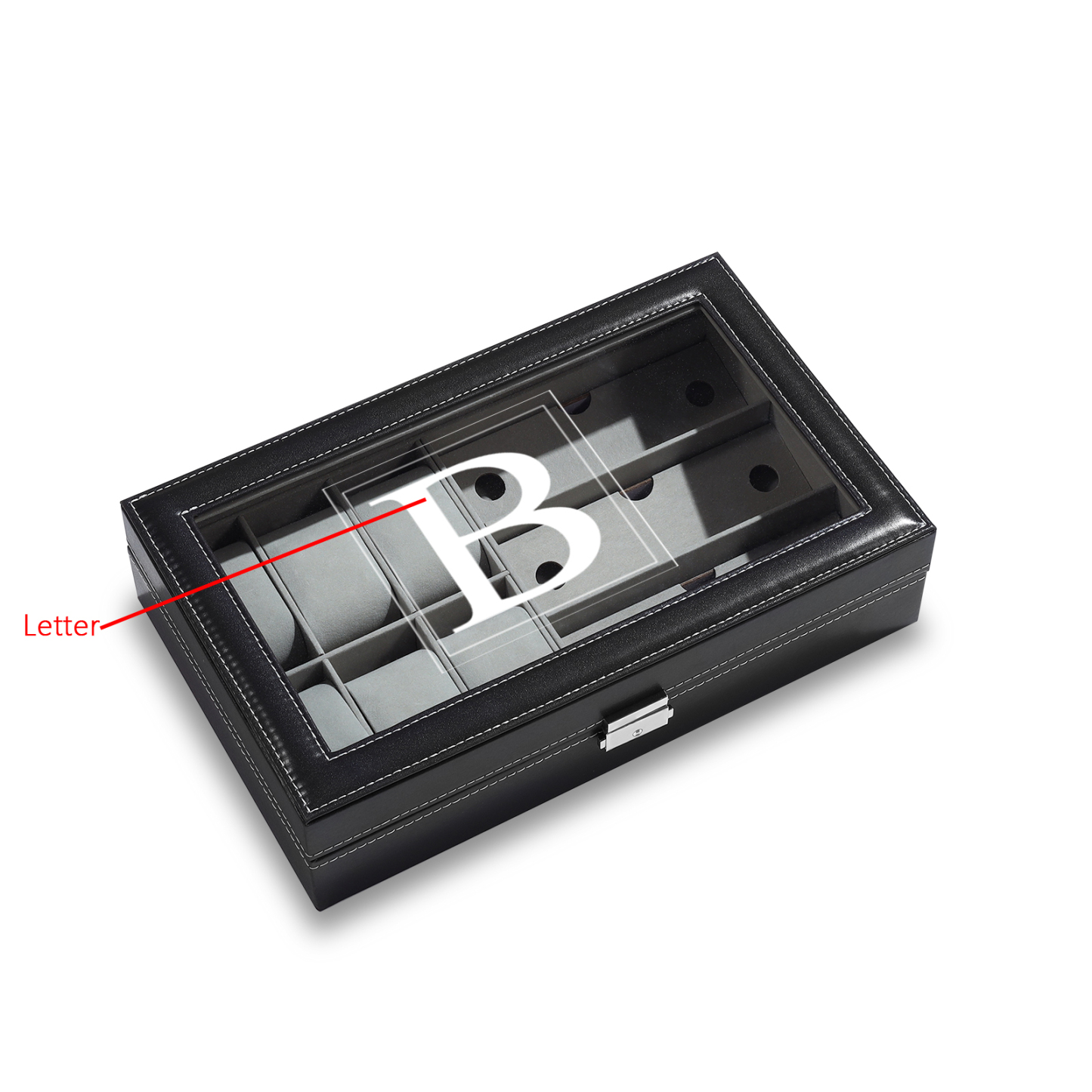 Boîte à Montre et Bijoux 1 Lettre Personnalisée Coffret Cadeau pour Hommes