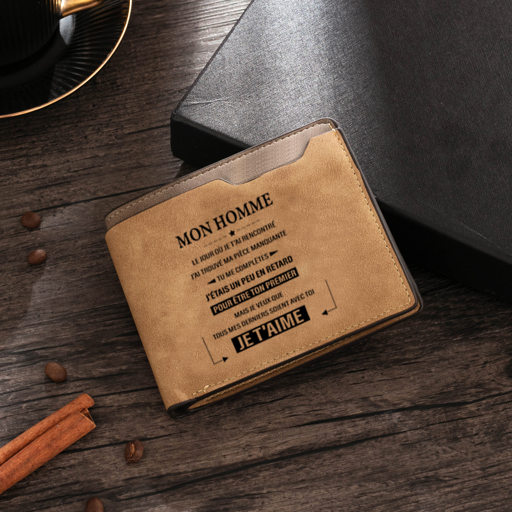 Mon Homme - Portefeuille texte Personnalisé Classique Homme | Jessemade