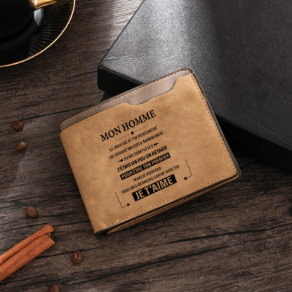 Mon Homme - Portefeuille texte Personnalisé Classique Homme | Jessemade