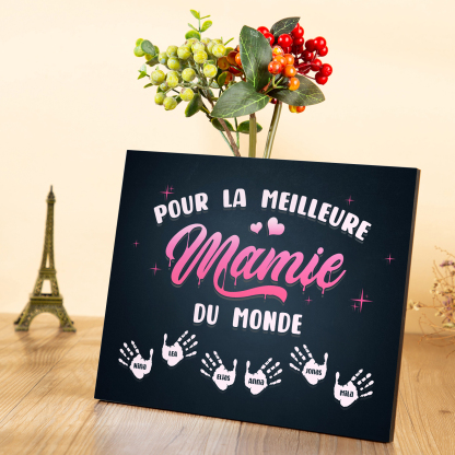 À ma Mamie - Cadre en Bois Arbre 1-6 Prénoms Personnalisés