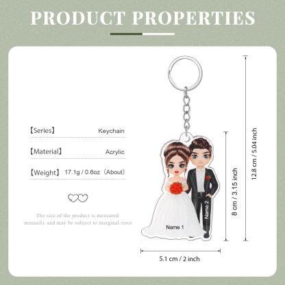 Porte-Clés Couple avec 2 Prénoms Personnalisés | Jessemade