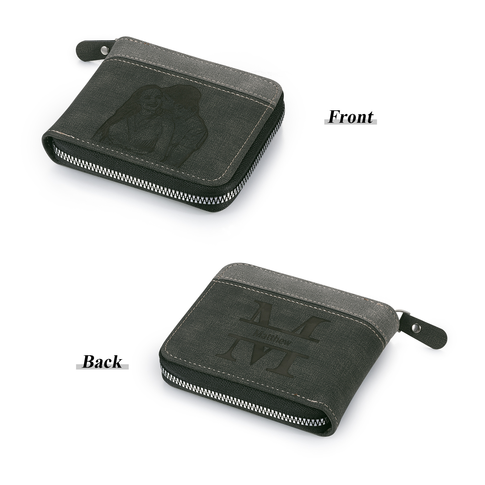 Portefeuille Classique 1 Prénom et Lettre Personnalisés avec Photo Porte-Monnaie Carte