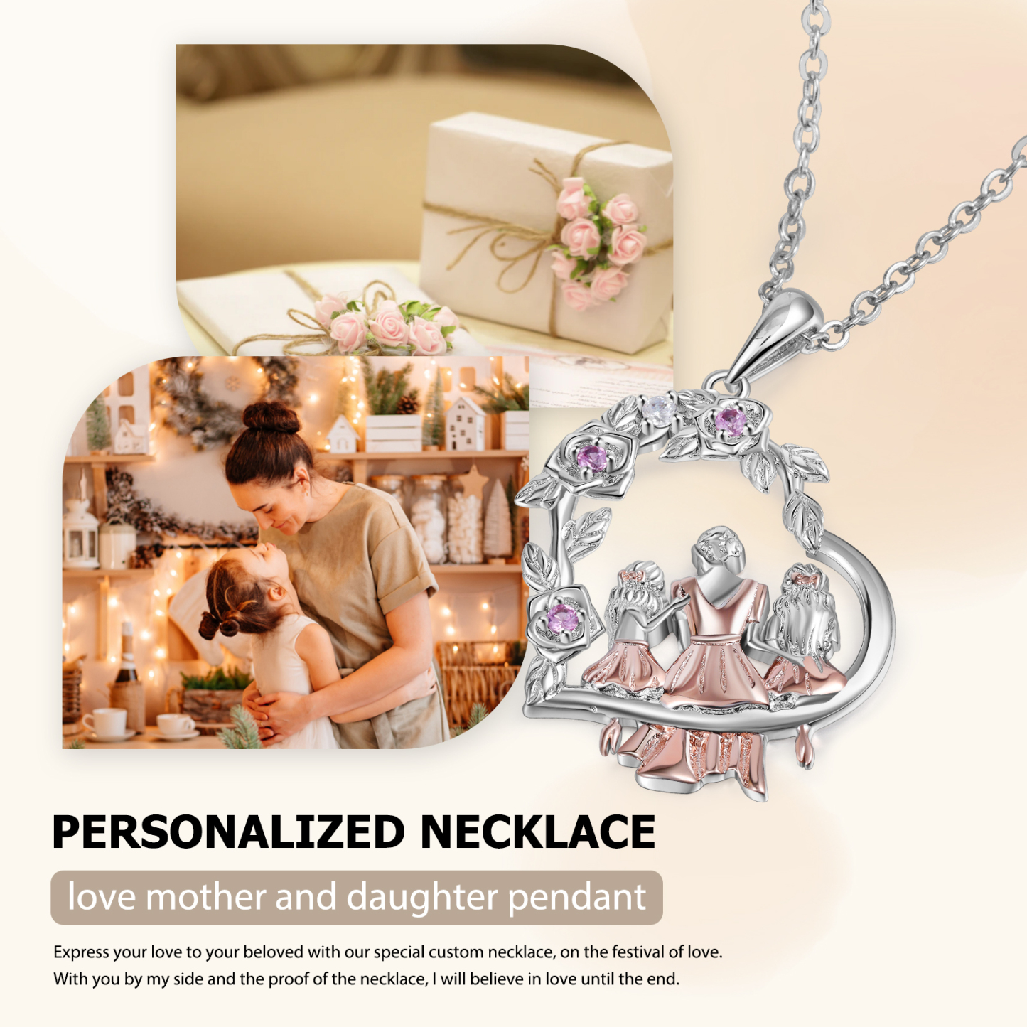 Collier mère et fille Cœur