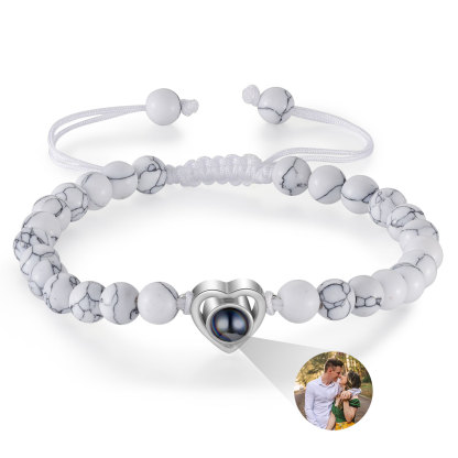 Bracelet Cœur en Perles Naturelles Bracelet Photo Projection｜Jessemade