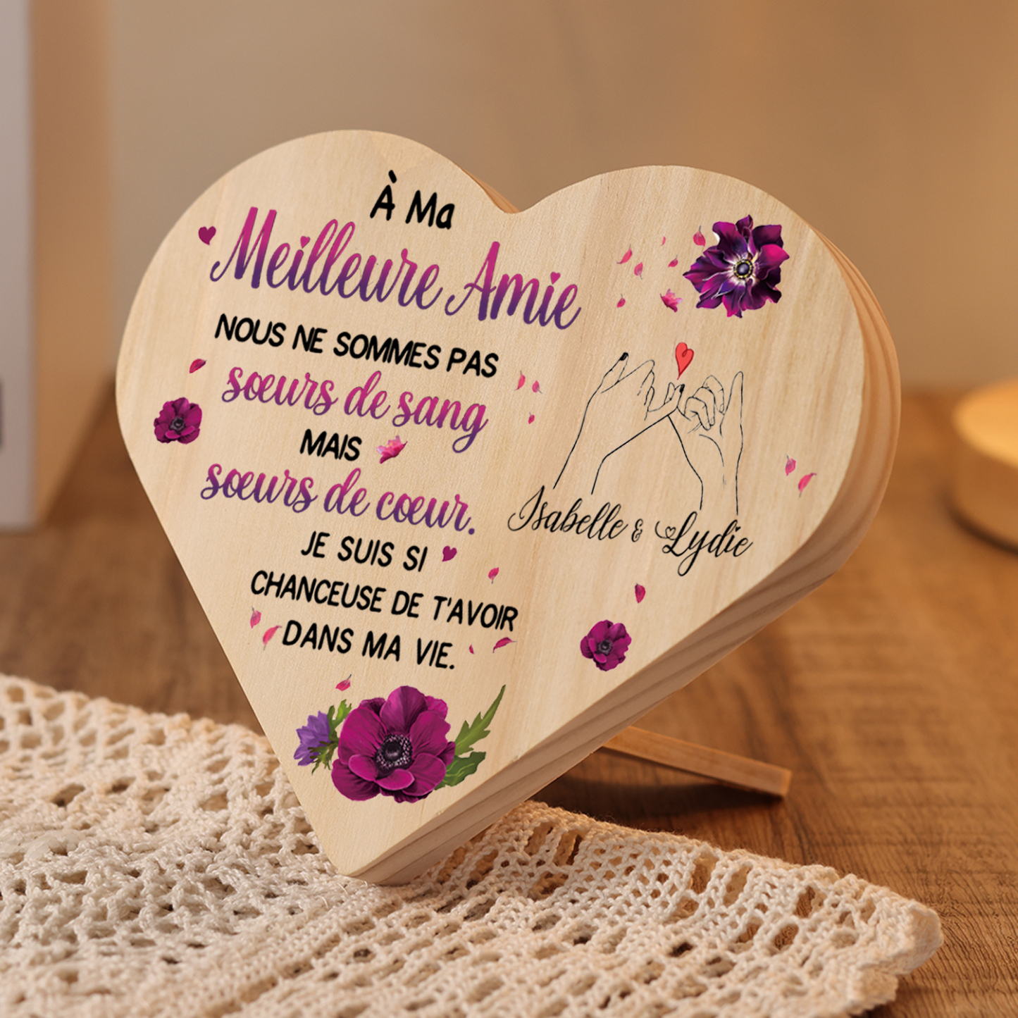 À Ma Meilleure Amie-Décoration En bois texte personnalisé
