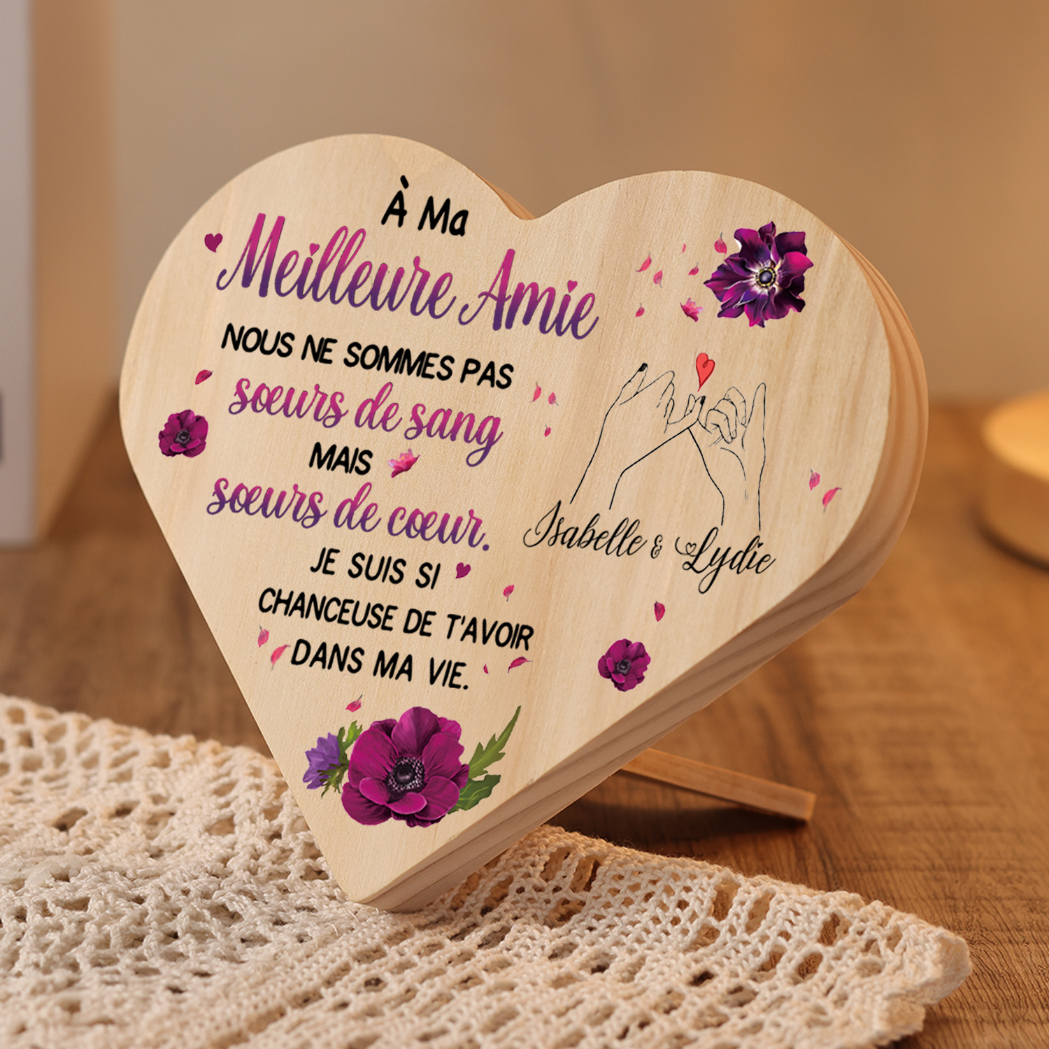 À Ma Meilleure Amie-Décoration En bois texte personnalisé