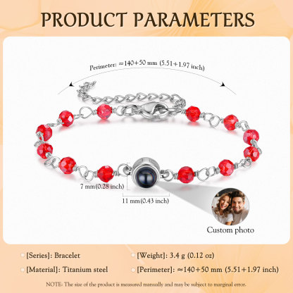 Bracelet Perlé Personnalisé avec Photo Bracelet Photo Projection｜Jessemade
