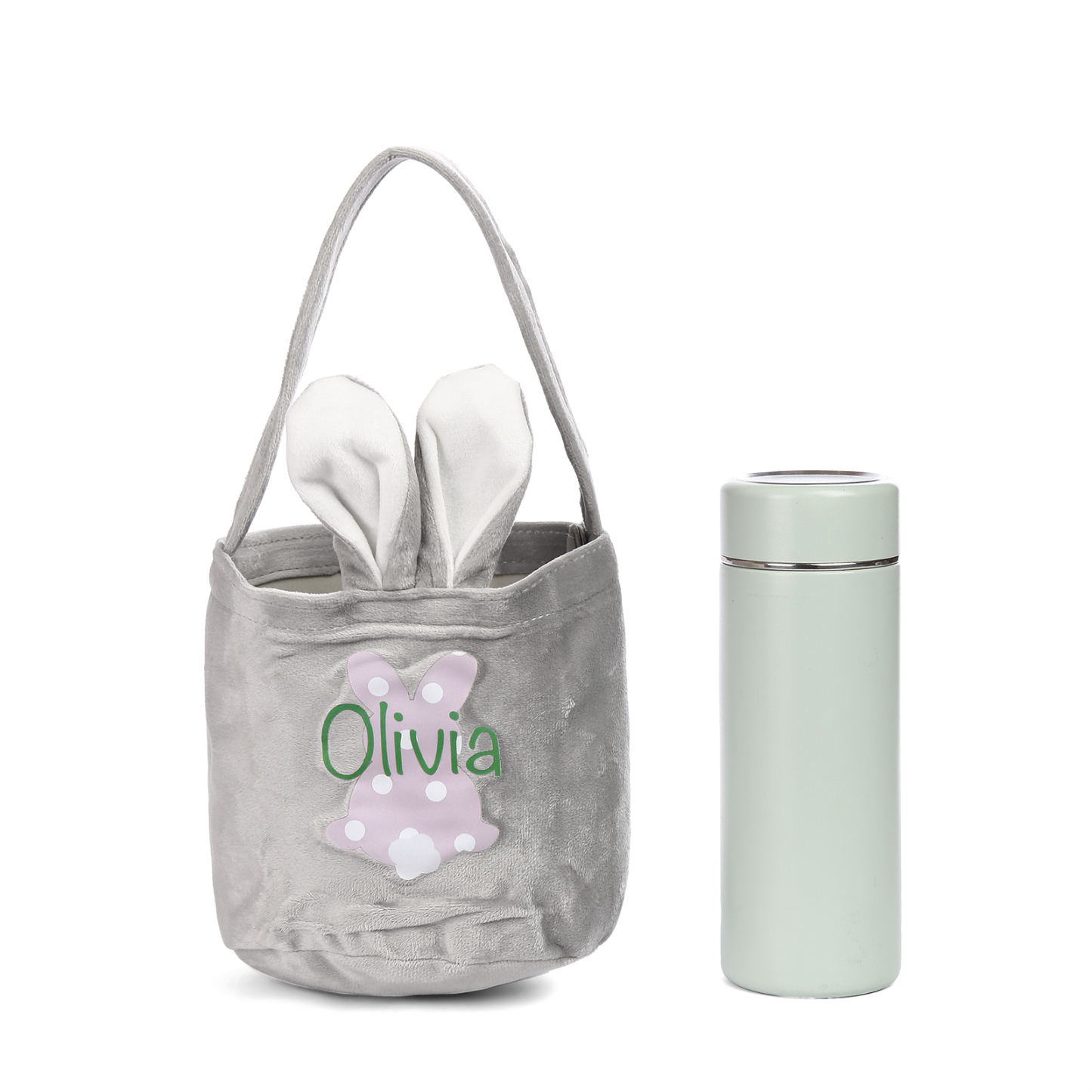 Sac de Pâques Lapin 1 Prénom Personnalisé Tote Bag Enfant