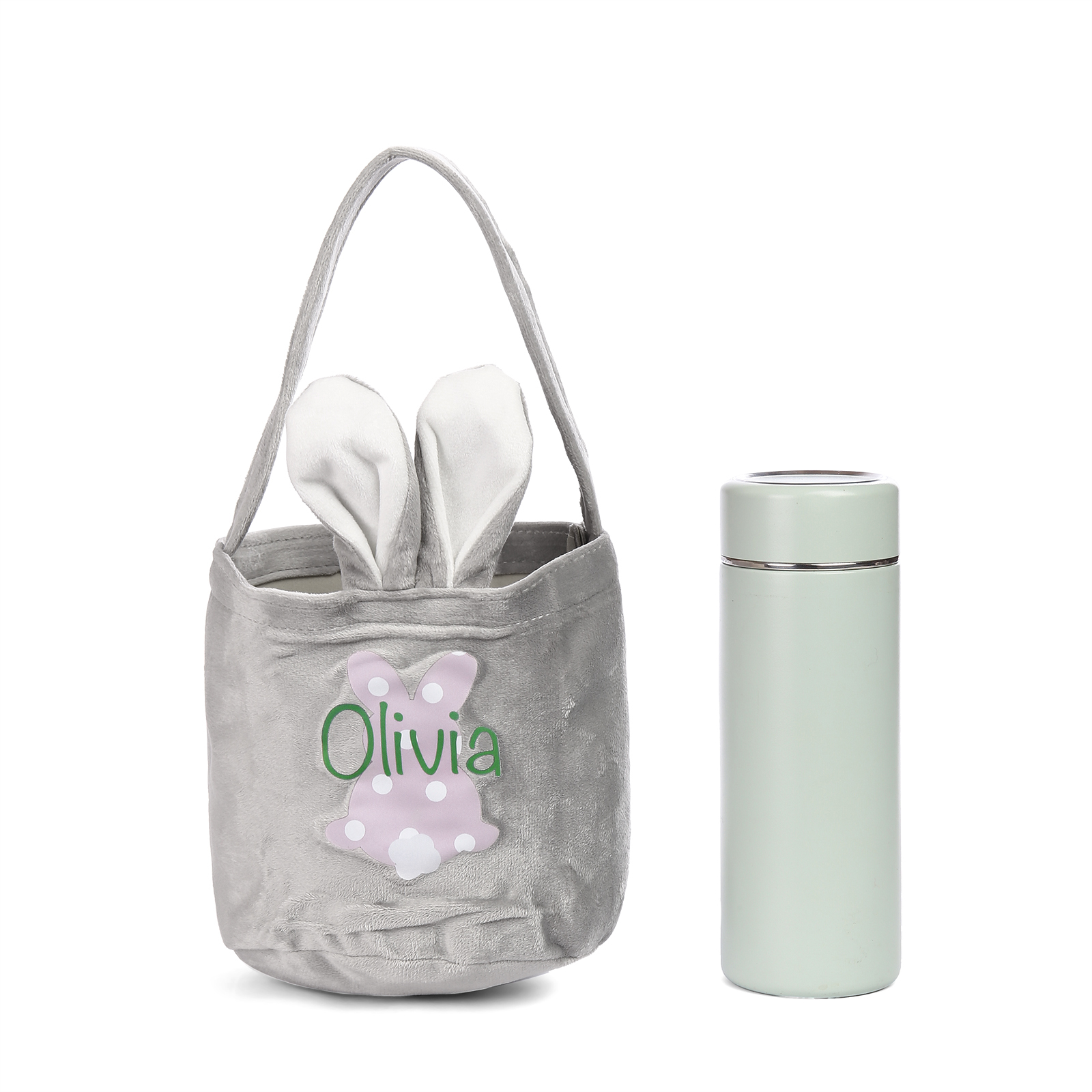 Sac de Pâques Lapin 1 Prénom Personnalisé Tote Bag Enfant