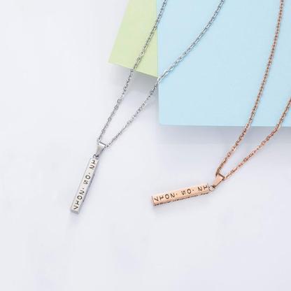 Collier de barre verticale Collier Personnalisé à 4 Côtés pour Homme｜Jessemade