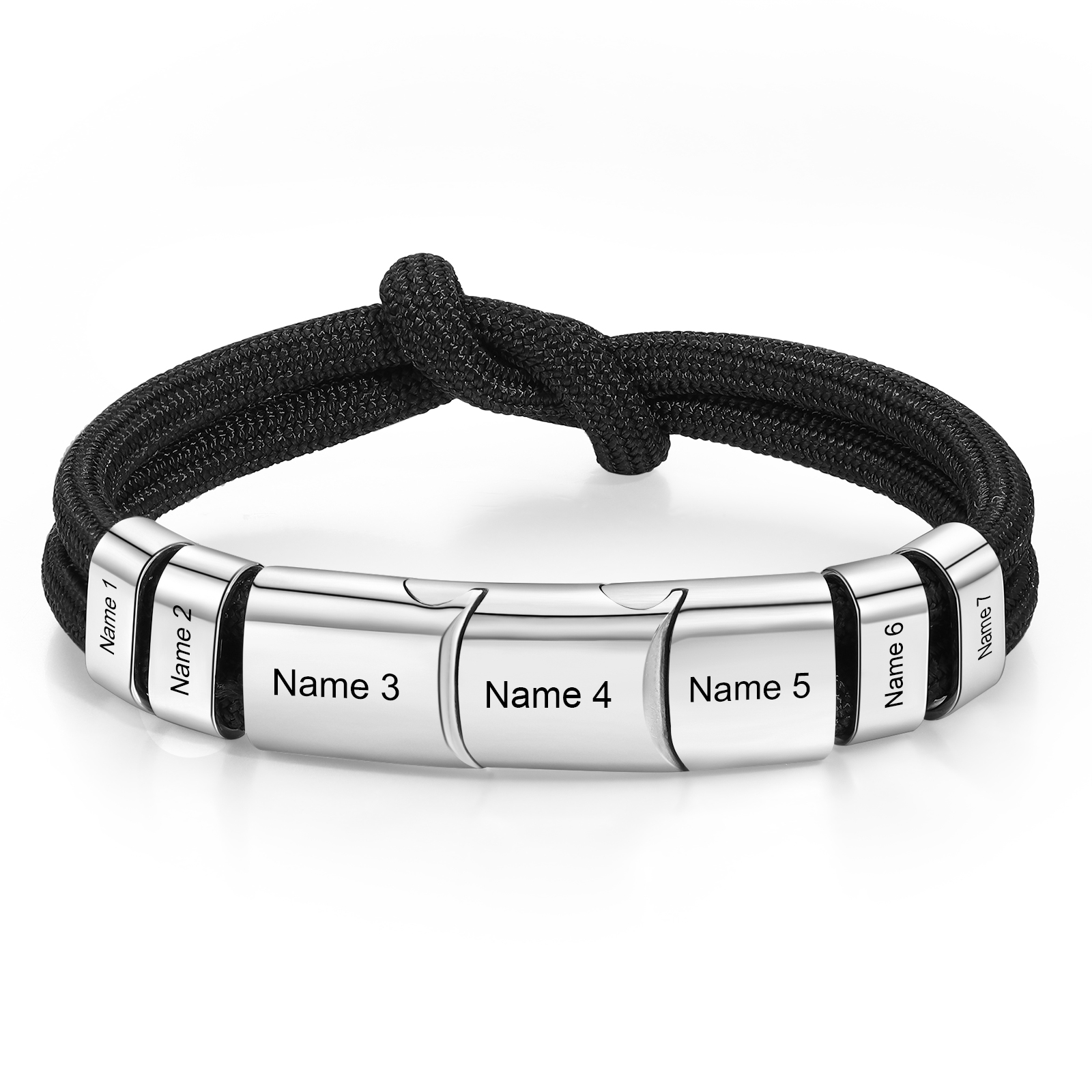 Bracelet Nœud 7 Prénoms Personnalisés pour Hommes