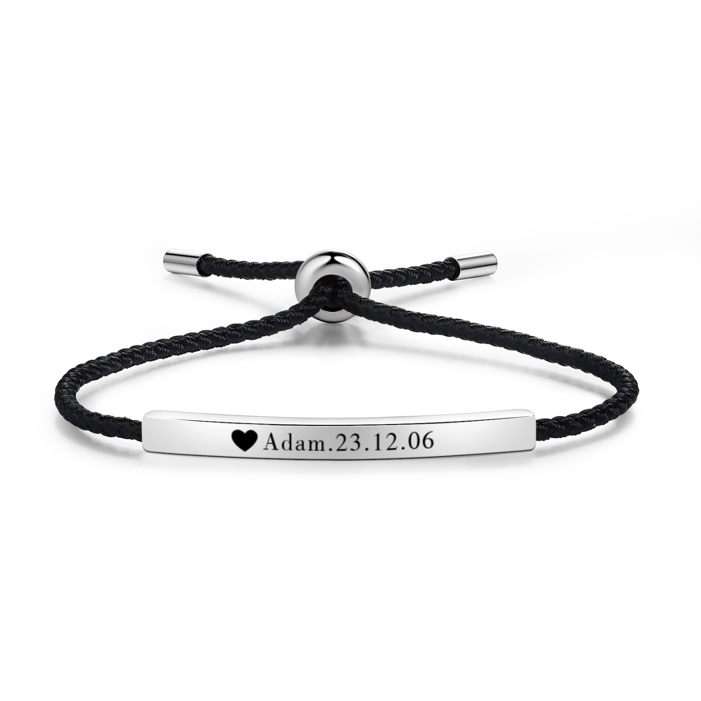 Bracelet 1 Prénom et Date Personnalisés pour Couple