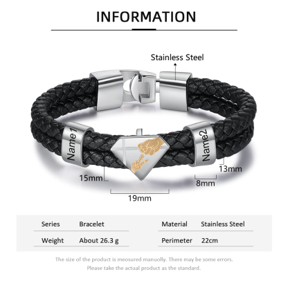 À mon Homme - Bracelet 2 Prénoms Personnalisés en Acier inoxydable